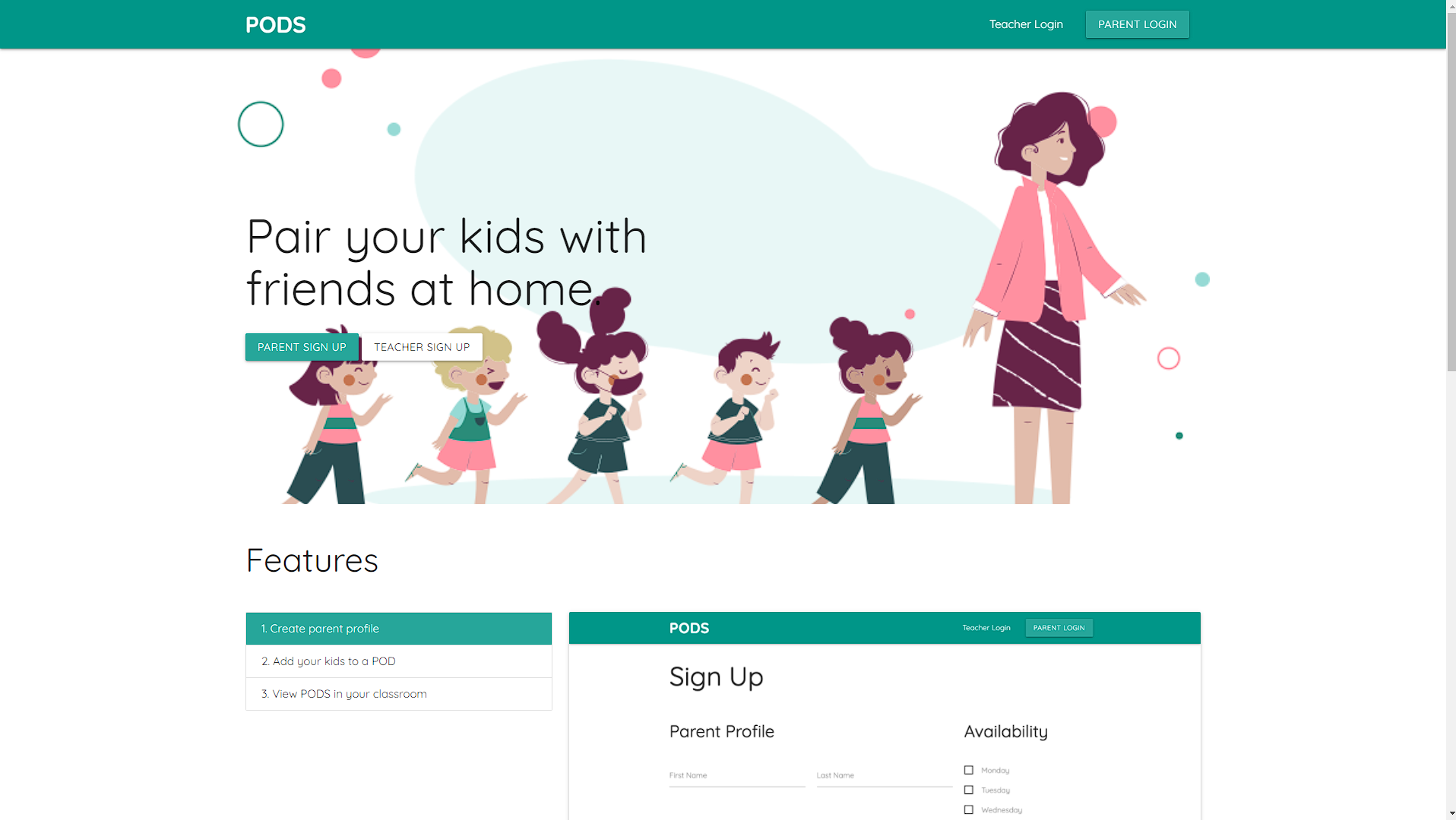 PODS main page